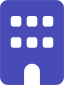 A simple digital image displaying a blue background with eight green squares arranged in a pattern around a central green circle.